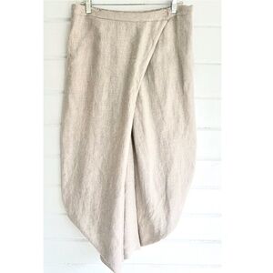 NUOVO BORGO Linen Blend Drop Crotch Cross Over Harem Pants in Natural - NWT! -XL